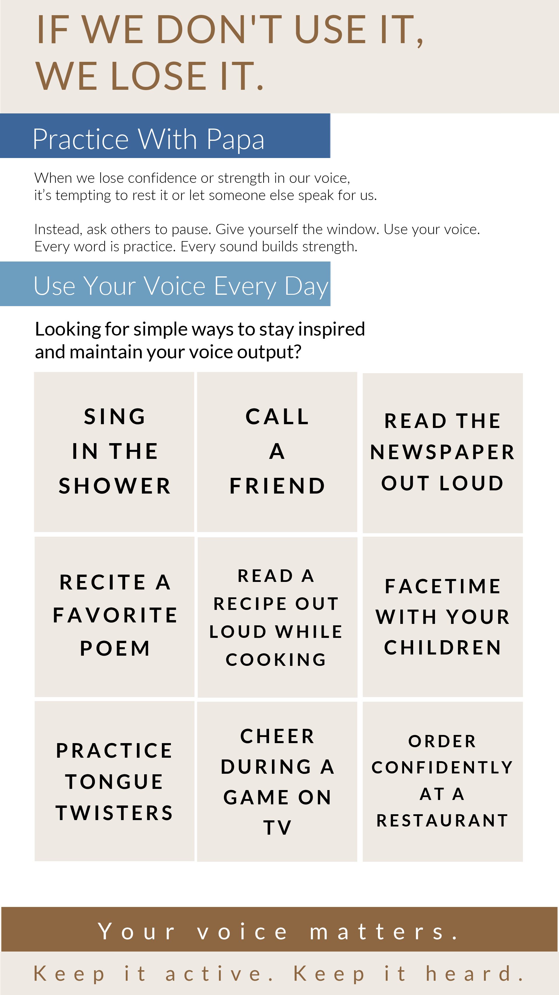 If We Don’t Use it, We Lose It